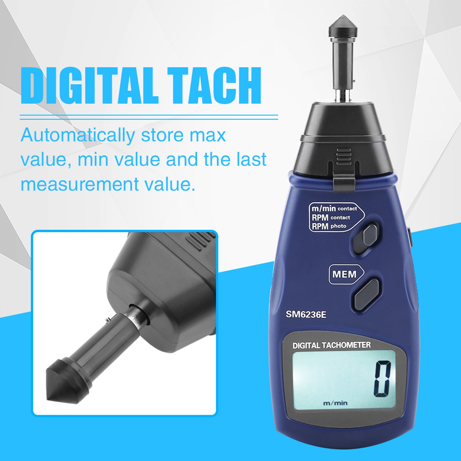 Tachometer Digital Laser Rpm - Цифровой тахометр, лазерный измеритель оборотов в