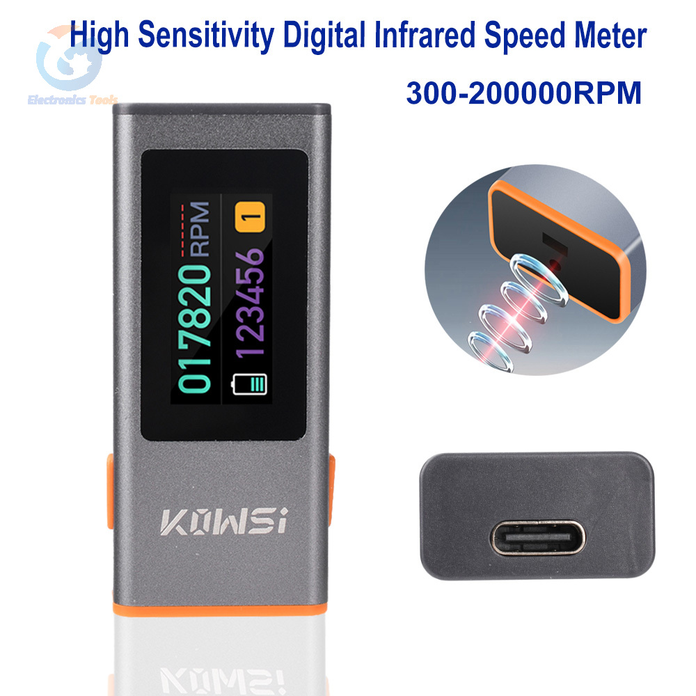 Tachometer Digital Laser Rpm - Цифровой инфракрасный измеритель скорости 300-200000 об/мин,