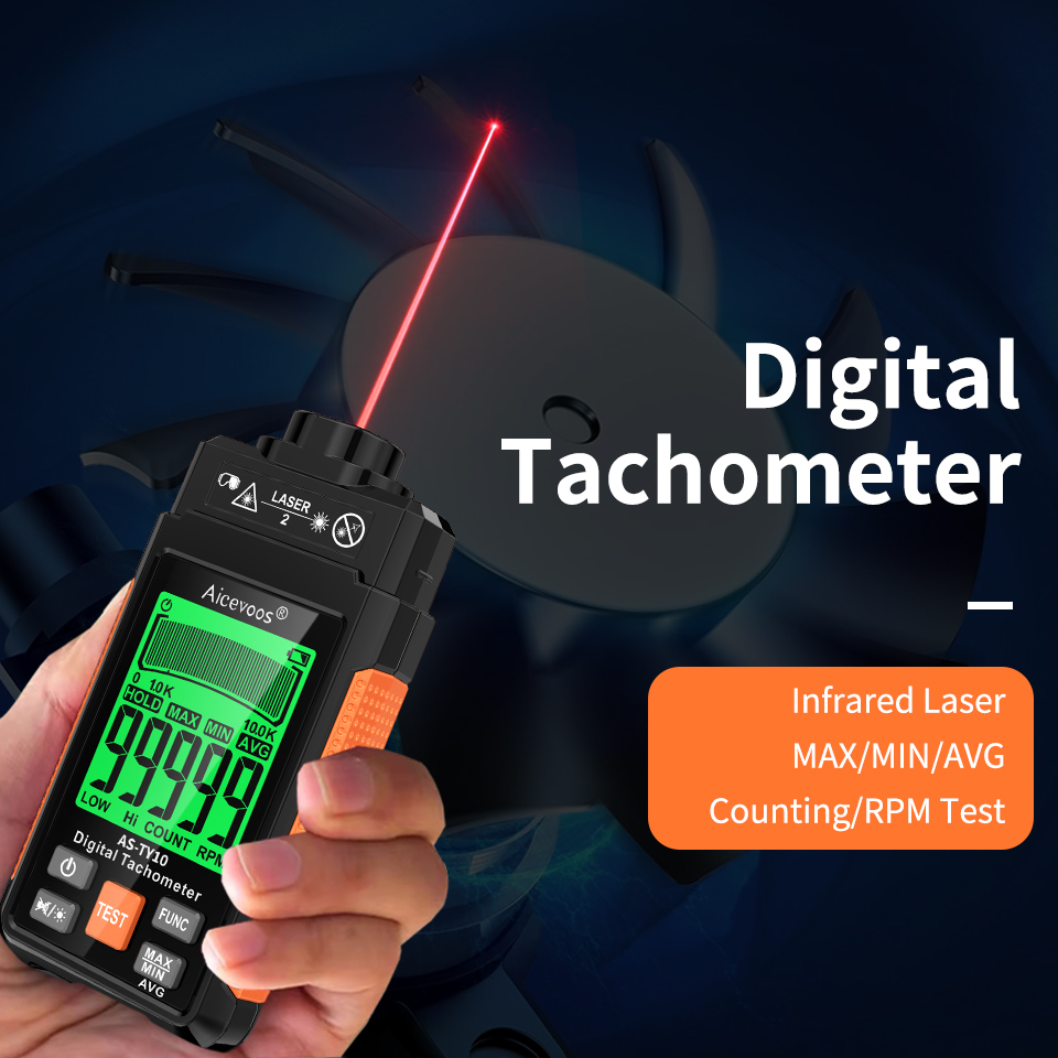 Tachometer Digital Laser Rpm - Профессиональный портативный цифровой бесконтактный лазерный тахометр