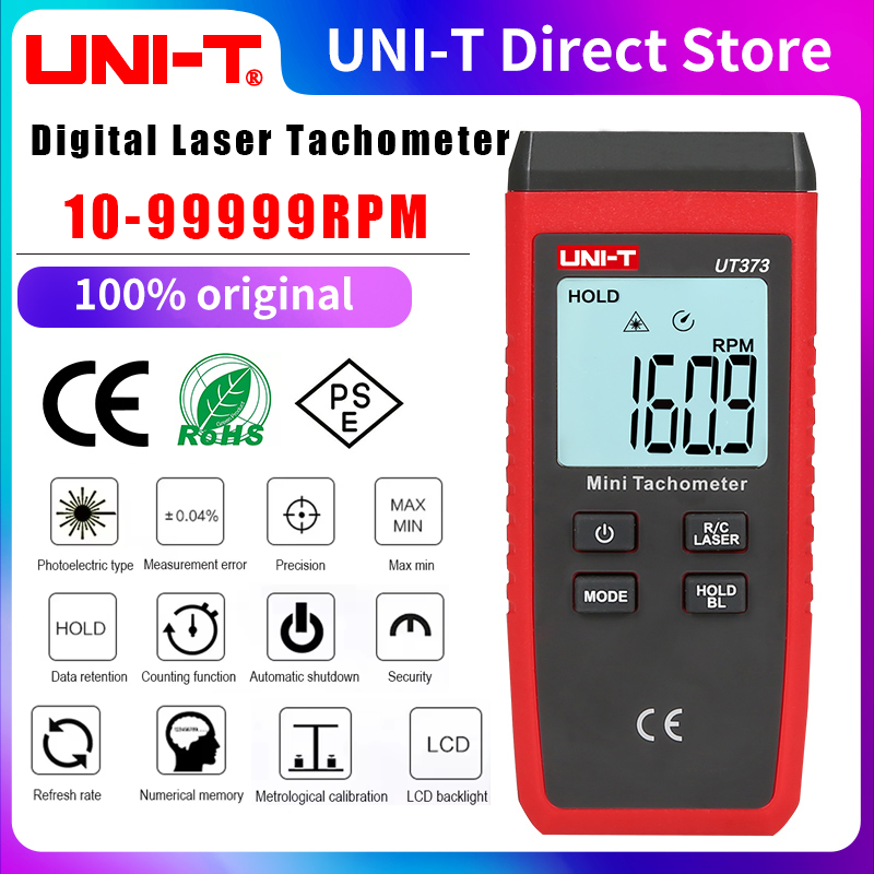 Tachometer Digital Laser Rpm - UNI-T Мини-цифровой лазерный тахометр UT373 Бесконтактный