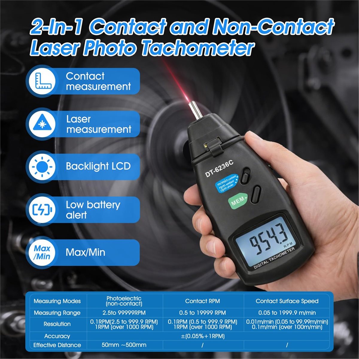 Многофункциональный цифровой т – обзор и цена Tachometer Digital Laser Rpm