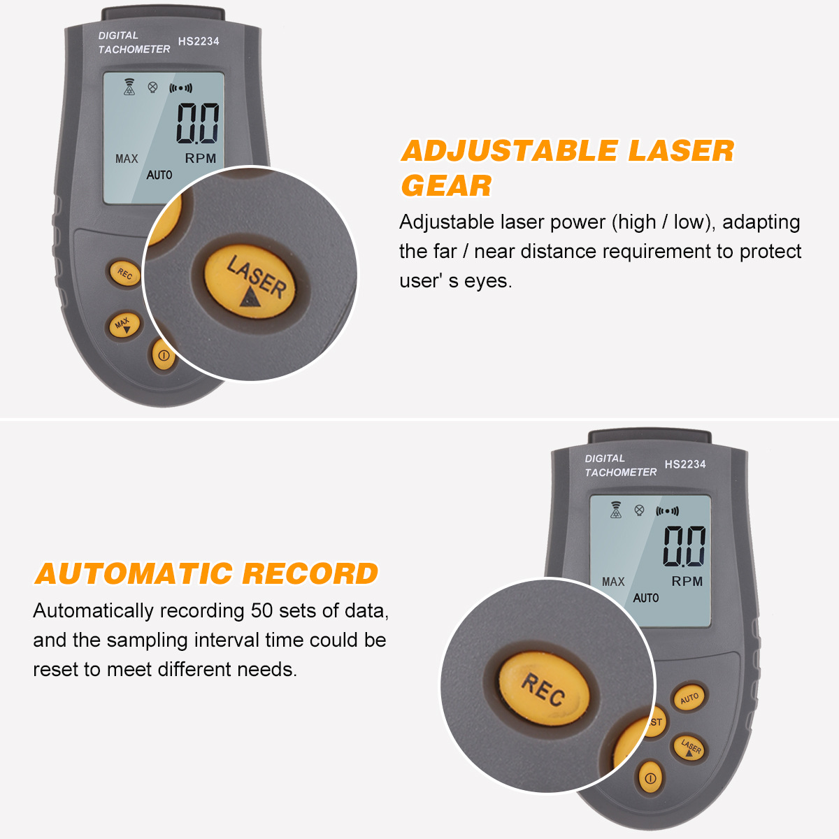 Бесконтактный цифровой лазерны – обзор и цена Tachometer Digital Laser Rpm