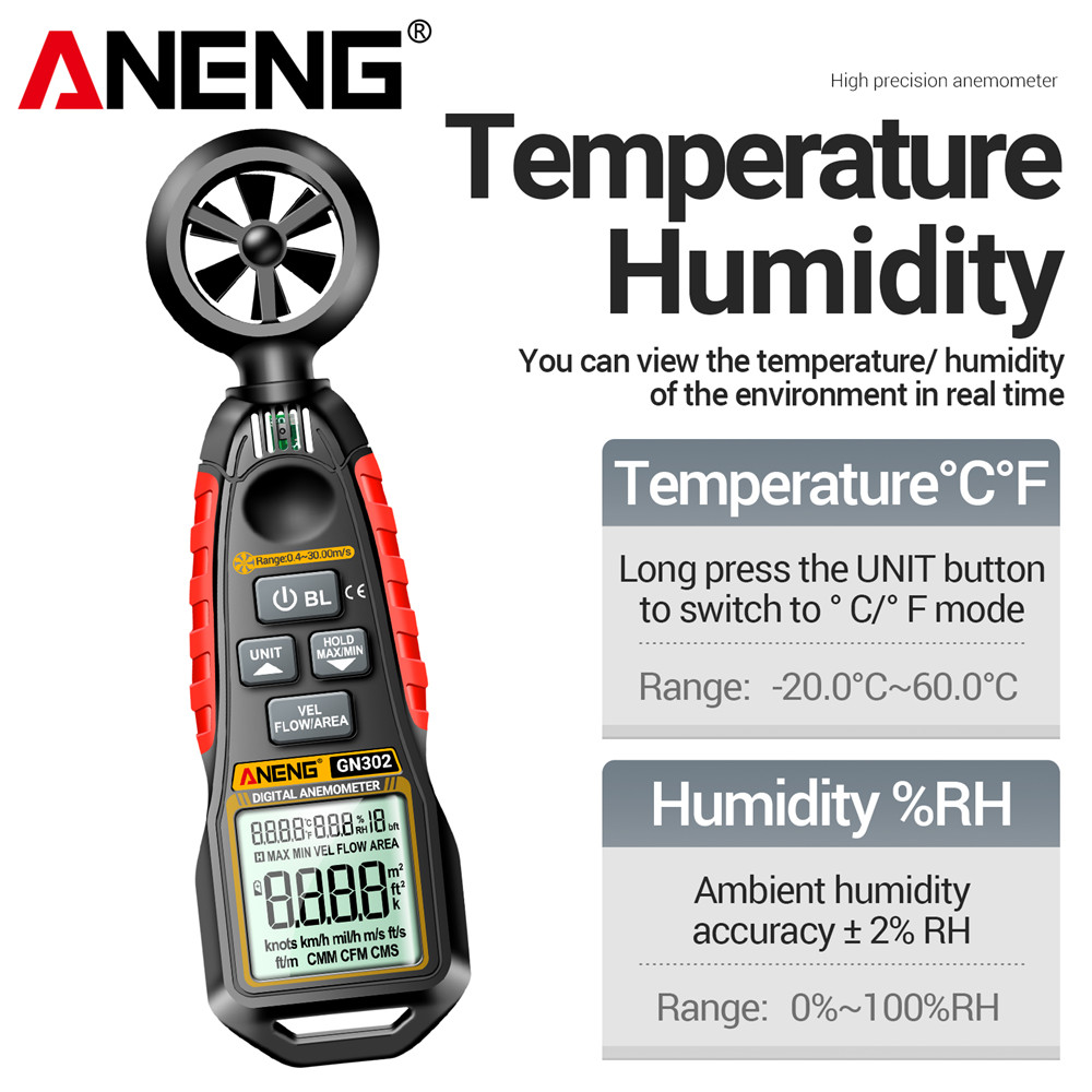 Цифровой портативный анемометр – обзор и цена Anemometer Digital Wind Speed