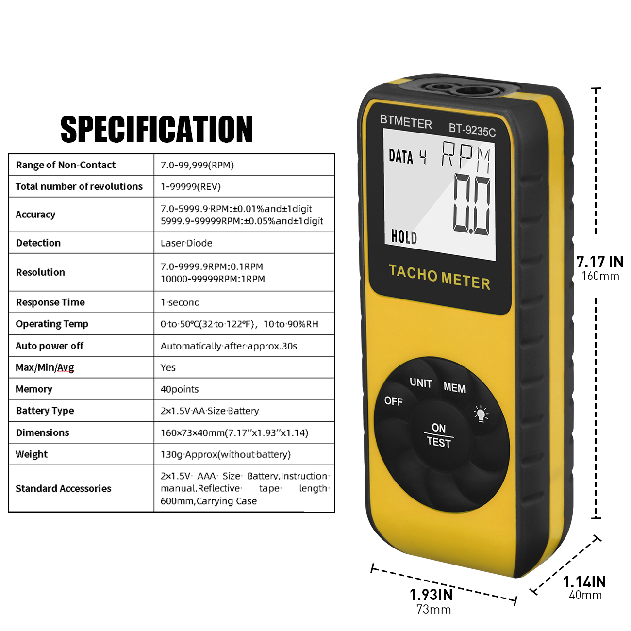 Цифровой лазерный тахометр, бе – обзор и цена Tachometer Digital Laser Rpm