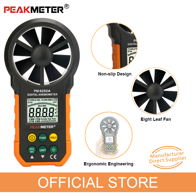 PEAKMETER PM6252A Ручной анемо – обзор и цена Anemometer Digital Wind Speed