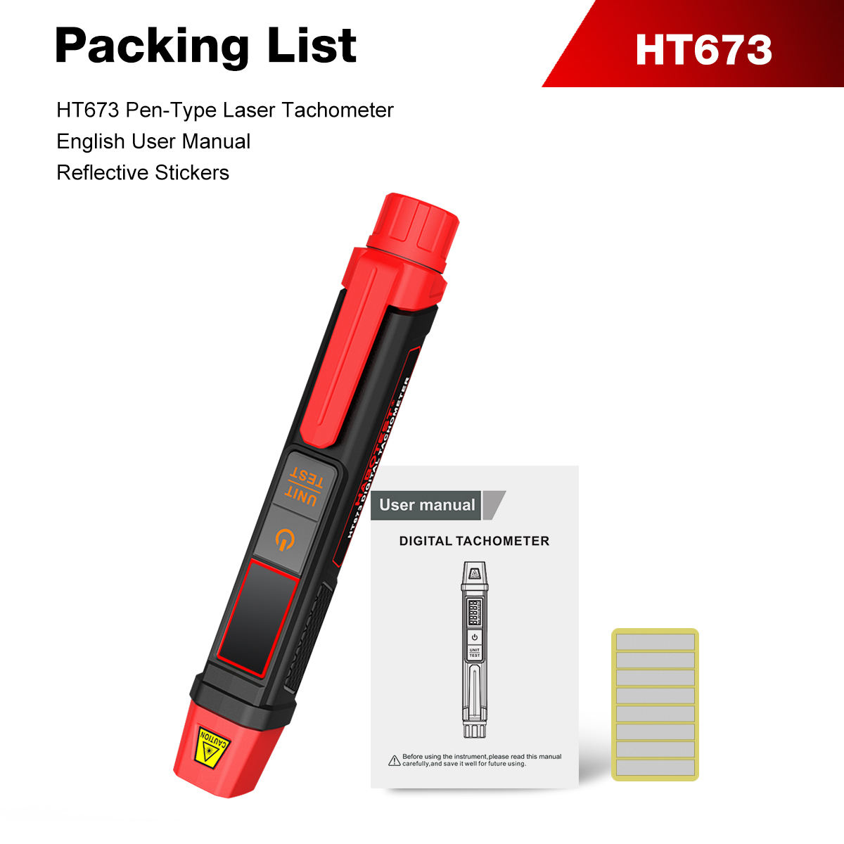Лазерный тахометр-ручка HT673, – обзор и цена Tachometer Digital Laser Rpm