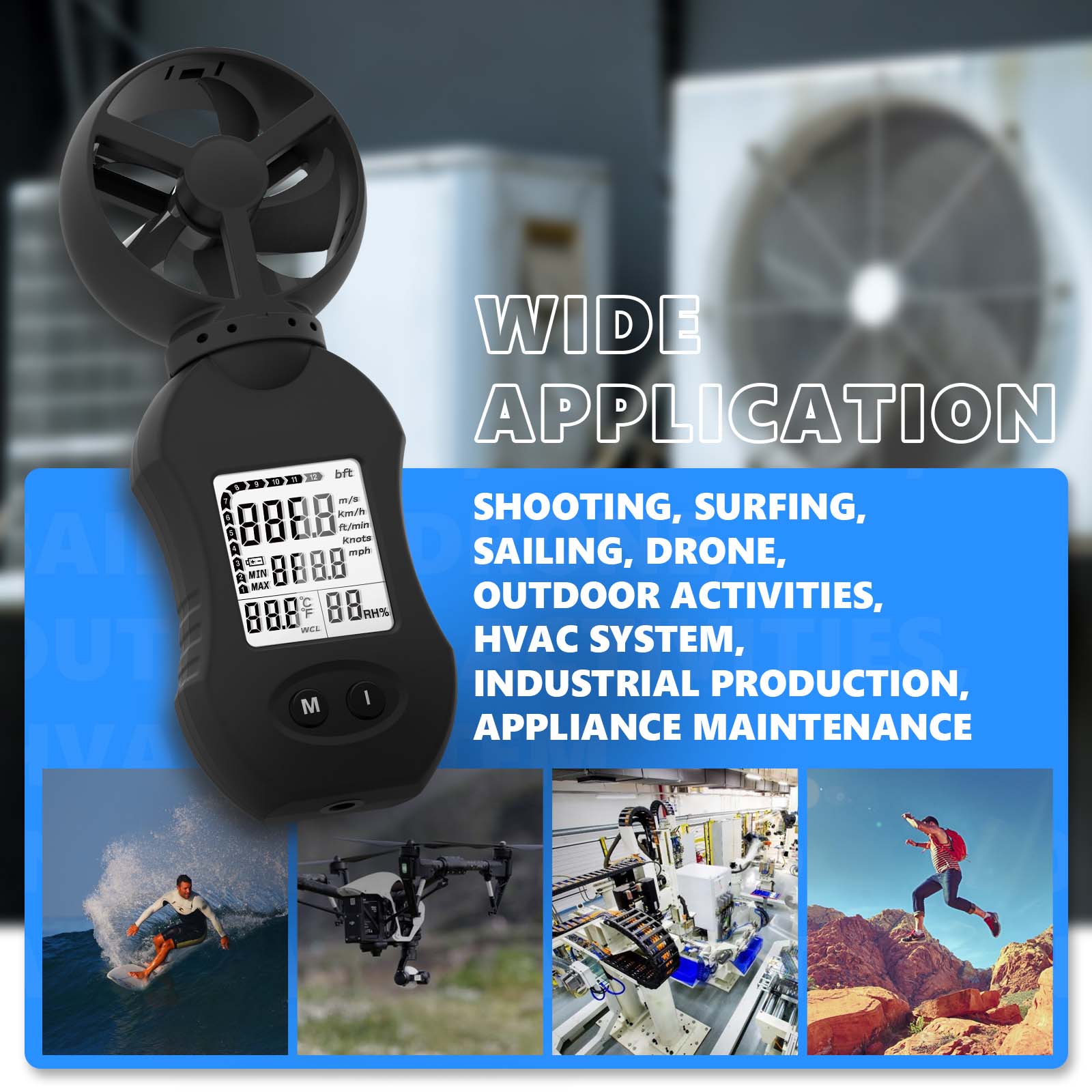 Портативный цифровой анемометр – обзор и цена Anemometer Digital Wind Speed
