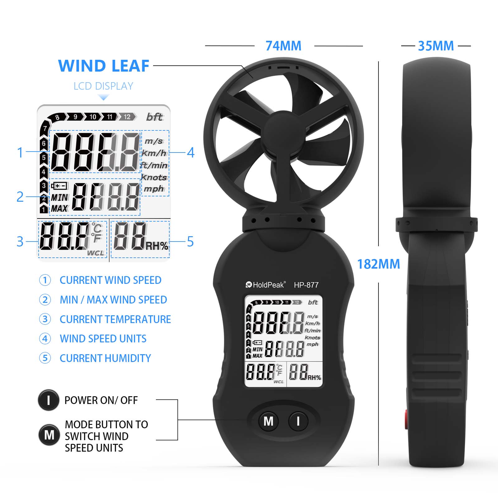 Портативный цифровой анемометр – обзор и цена Anemometer Digital Wind Speed