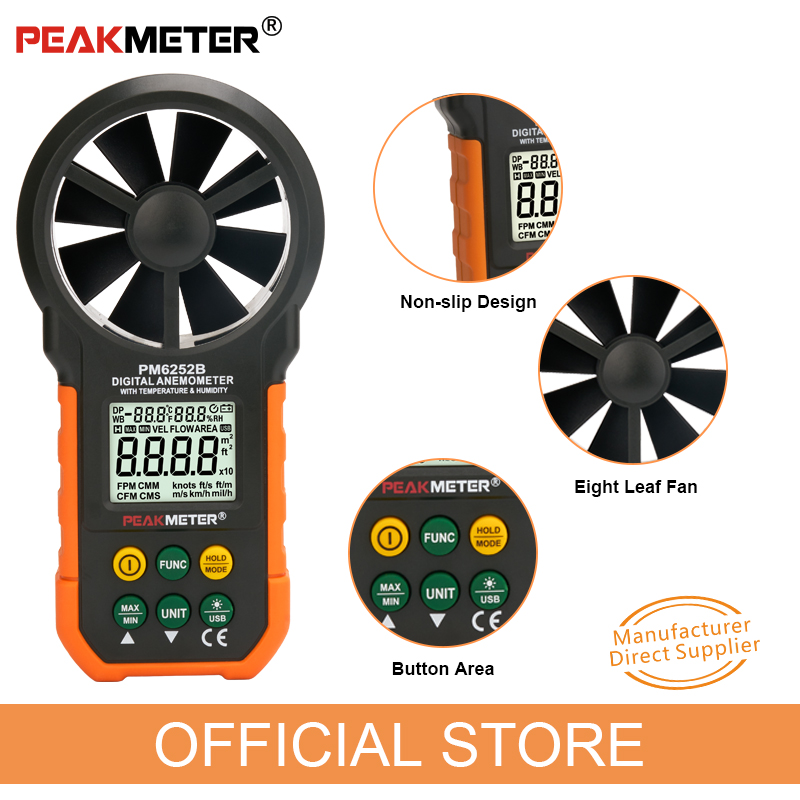 PEAKMETER PM6252B – цифровой а – обзор и цена Anemometer Digital Wind Speed