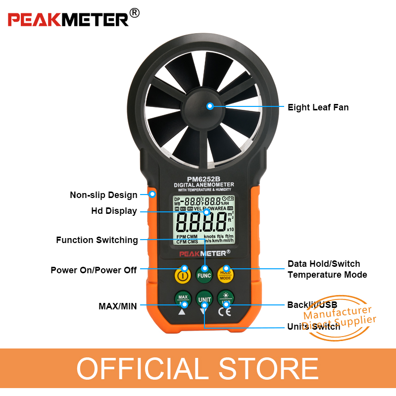 PEAKMETER PM6252B – цифровой а – обзор и цена Anemometer Digital Wind Speed