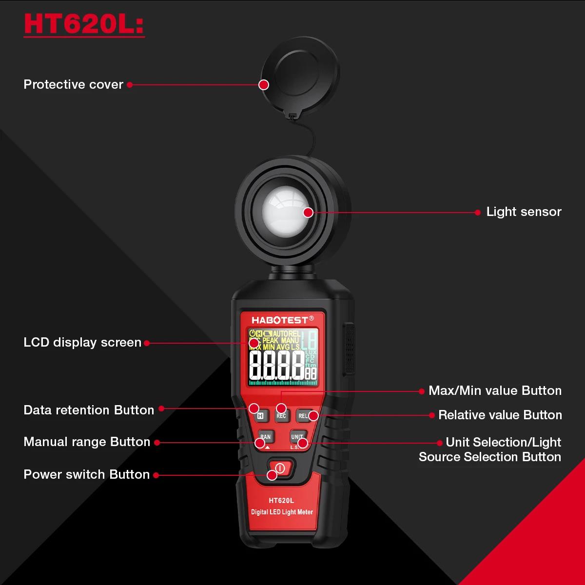 HABOTEST HT620 – цифровой изме – обзор и цена Lux Meter Digital Light
